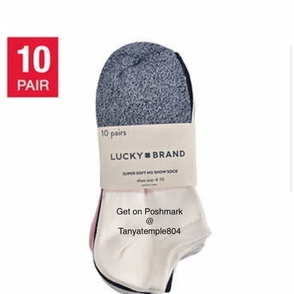 Lucky Brand 10 pk super soft no show socks ladies woman